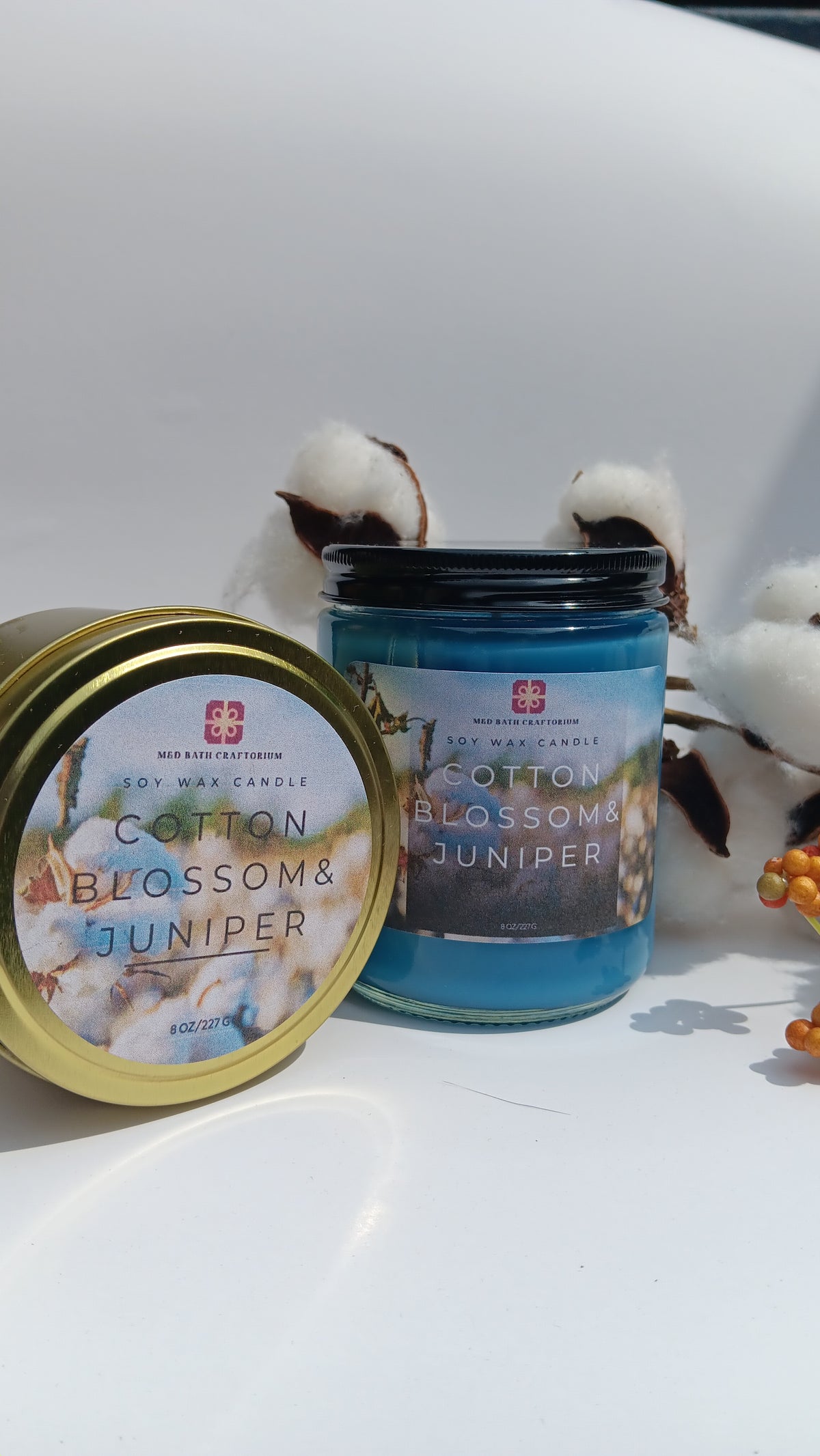 Cotton Blossom & Juniper Soy Wax Candle