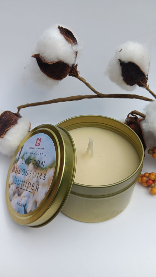 Cotton Blossom & Juniper Soy Wax Candle