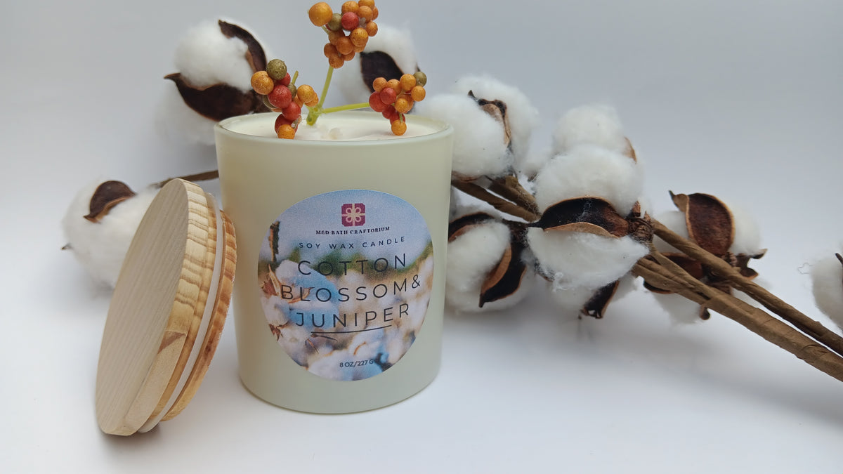 Cotton Blossom & Juniper Soy Wax Candle