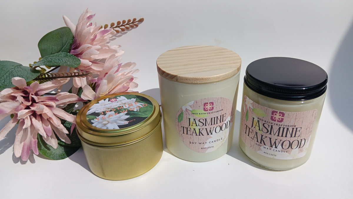 Jasmine Teakwood Soy Wax Candle