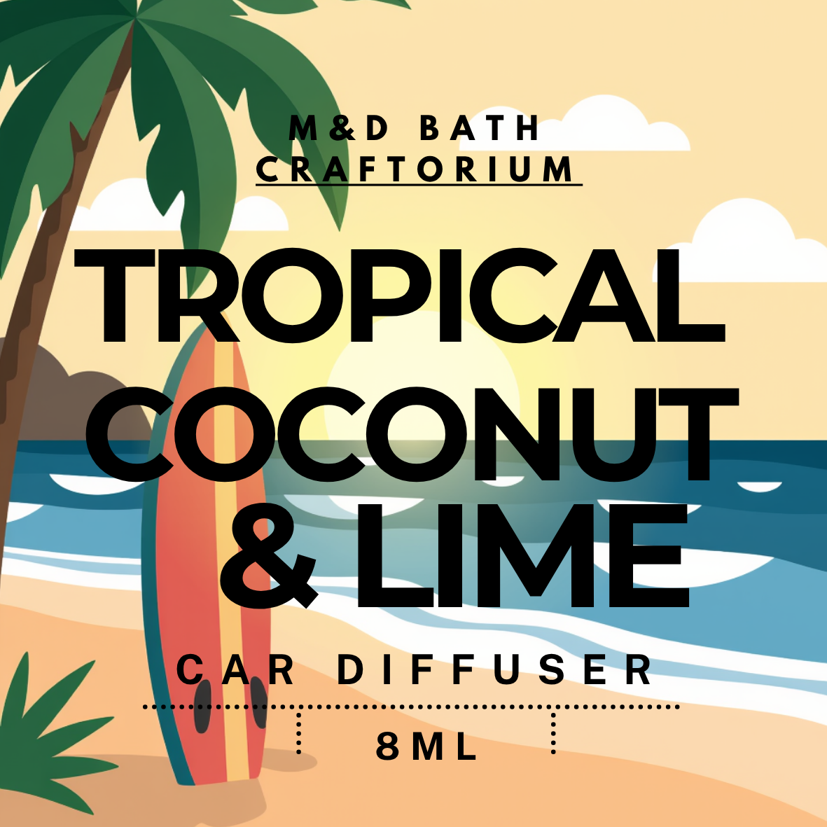 Tropical Coconut Lime Hanging Car Diffuser