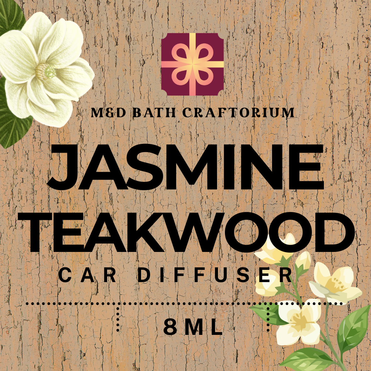 Jasmine Teakwood Hanging Car Diffuser